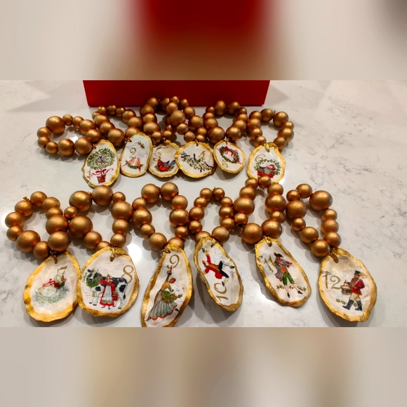 Handmade Other - 12 days of Christmas oyster shell ornaments or napkin rings Or Wine Bottle Decor